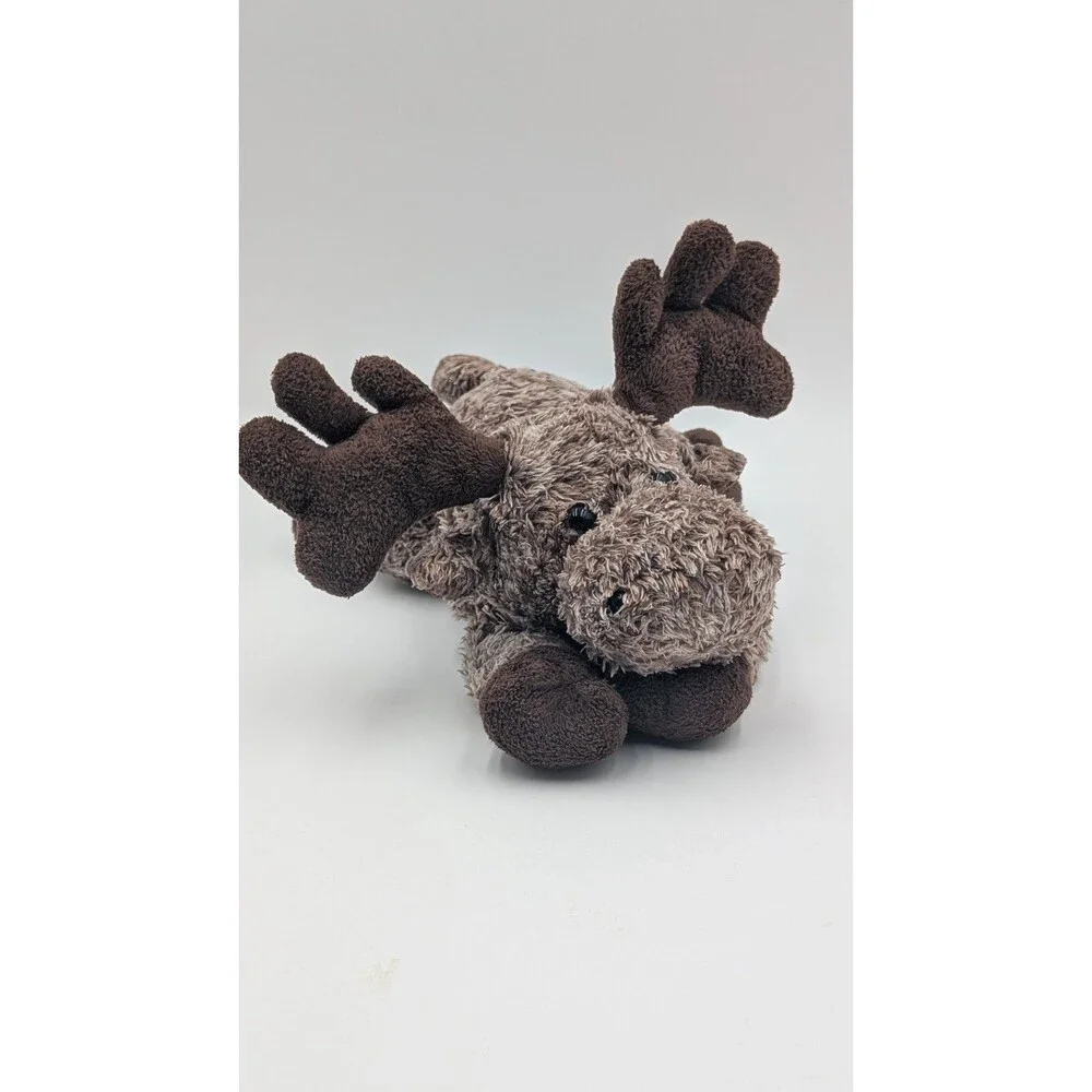 Aurora Moose Plush 10” Variegated Fur Brown Antlers Feet Floppy Beanbag Stuffed
